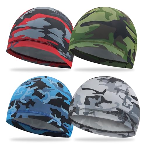 LDBKLGHJ Cappello Sottocasco Moto Estivo, Set di 4 – Ideale per Ciclismo e Trekking – Sottocasco Bici Estivo, Bandana da Uomo Antivento, Antiumidità e Protezione UV