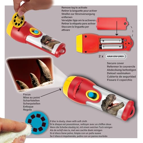 Natural History Museum: Dinosaur Torch & Projector - Handheld Flashlight & Image Casting Toy, 24 Color Themed Slide Images, 39" Projection, Kids 3+ by Natural History Museum - Image 4