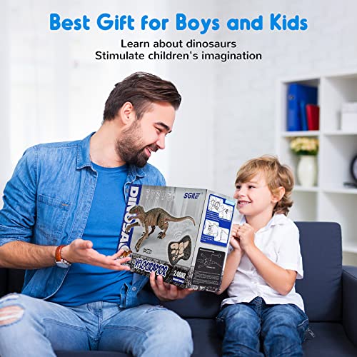 Sgile Remote Control Dinosaur Toys For Boys 3 5 7 8 12, Rechargeable Robot Dinosaur With Light & Sound, Jurassic Velociraptor Toddler Toys With Demo Key/Vivid Walking, Birthday #TOP5