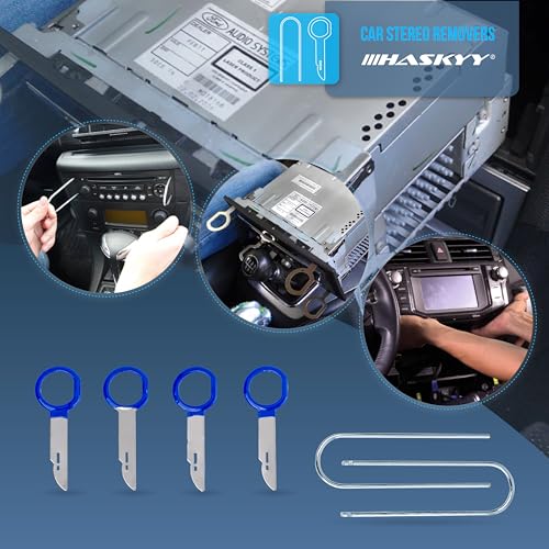 HASKYY Demontage Werkzeug Auto Verkleidung Zierleistenkeile-SET 24tlg Auto Verkleidungswerkzeug & Clip Entferner, Kunststoff Hebelwerkzeug, Türverkleidung Lösehebel, Radio Ausbau Werkzeug