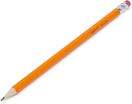 Amazon Basics Wood-Cased #2 HB School Pencils with Erasers for Writing and Drawing, Pre-sharpened, Soft Strong Lead, Orange, 30 Count