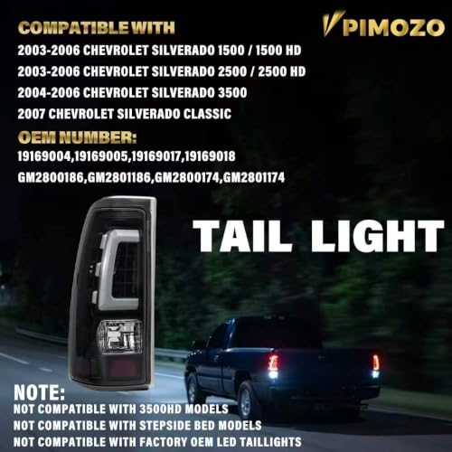 VPIMOZO LED Tail Light Fit 2003-2006 Chevy Silverado Driver&Pessenger Side by VPIMOZO - Used condition - Image 2