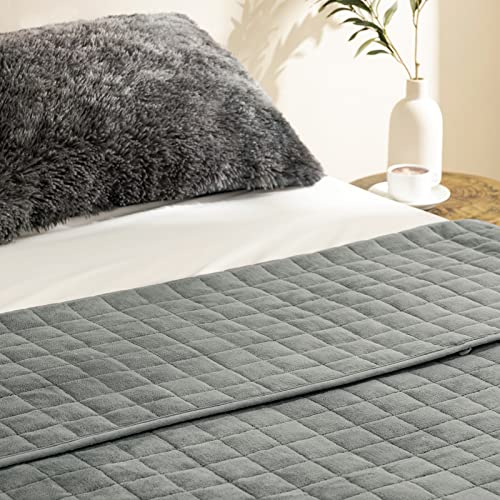 Joybest Flannel Weighted Blanket, 2X2 Inch Compartments Oeko-Tex Certified Soft Fluffy Blanket With Premium Glass Beads, 15Lbs 48X72Inches (Grey)… #TOP6