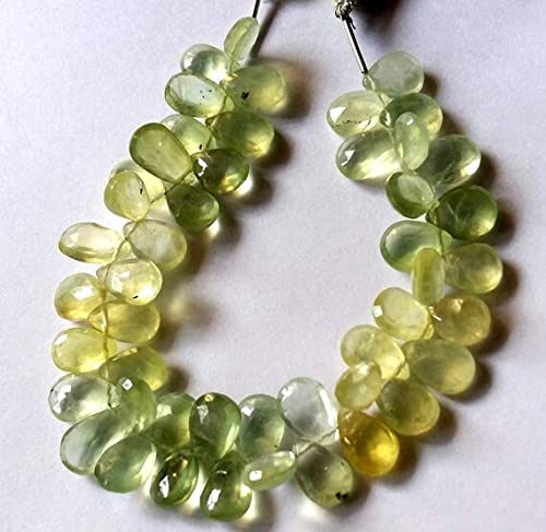 Prehnite poire facettée LKBEADS pierres naturelles haut de gamme pour joaillerie fine