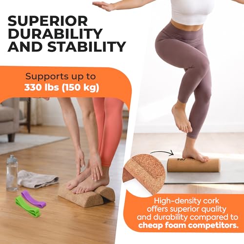 NATUREVERVE Cork Balance Board-premium Cork 5-in-1 Foot & Ankle Strengthener Set- Balance Trainer With Massage Roller, Peanut Ball & Toe Resistance Bands-wobble Board For Adults-improve Foot Function - Image 5
