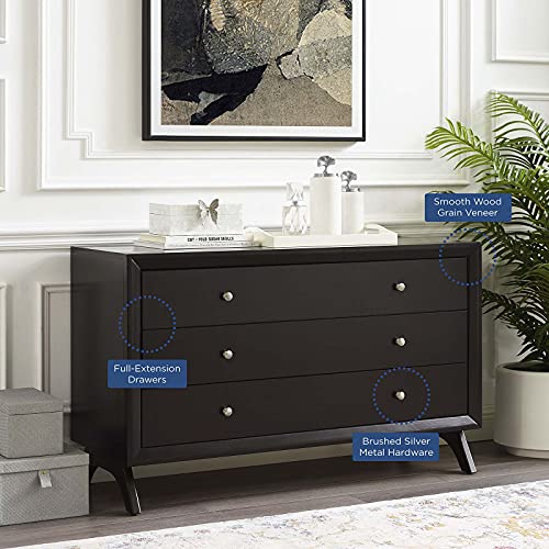 Modway Providence Three-Drawer Dresser Or Stand, Walnut #TOP1
