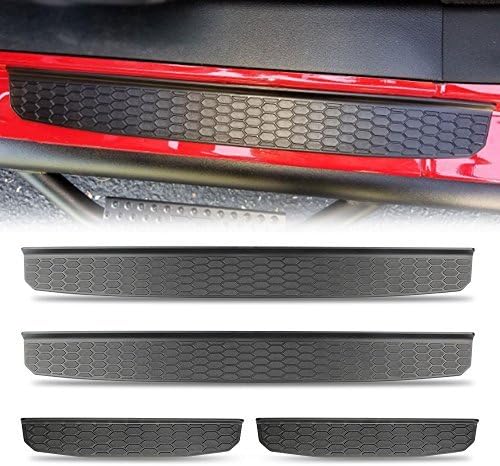 Winunite Door Entry Guard Compatible with 2018 2019 2020 2021 Jeep Wrangler JL JLU & Gladiator JT 4 Door Front & Rear Doorsill Threshold Cover Scuff Plate Step Panel Sill Plate Protectors