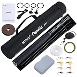 Goture Angelset-Fliegenfischen Angelset-Angelset Komplett-Angelset Forelle-Angelrute Teleskop/Fliegenfischen Rolle-Freshwater/Saltwater (Tenkara 13Abschnitte-3.6M-Carbon-Griff)