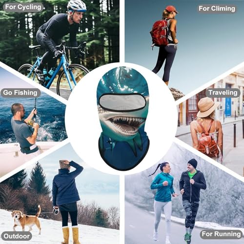 Balaclava para hombre y mujer, máscara para esquí, cubreboca completo con diseño de pez del océano, ideal para ciclismo y motociclismo miniatura 6