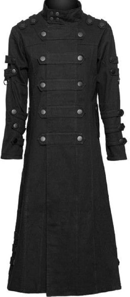 Amazon.com: Mens Fashion Gothic Military Style Trench Coat (S