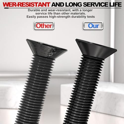 Drenky M5 X 10mm Senkkopfschrauben Edelstahl V2A VA A2 Senkkopf Schrauben DIN 7991 / ISO 10642 Gewindeschrauben Rostfrei Steckdosen Schrauben Metrisches Regelgewinde, 25 Stück, Schwarz