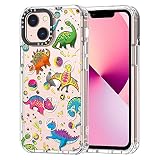 MOSNOVO Compatible with iPhone 13 Case, Dinosaur Planet Print for Girl Women Men [ Buffertech™ Impac