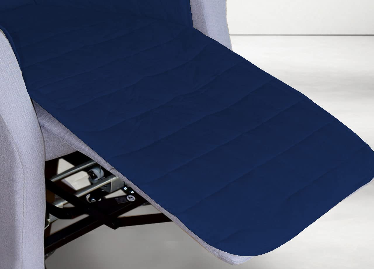 BIANCHERIAWEB Copripoltrona Reclinabile Trapuntata Idrorepellente Antimacchia Tinta Unita Relax Poltrona Linea Pensieri Delicati Poltrona Blu
