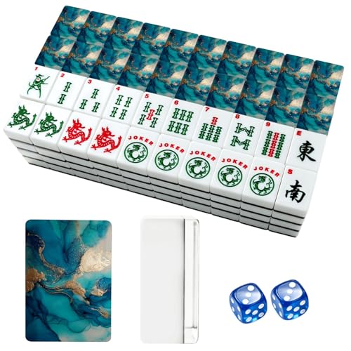 Juego de Mahjong Americano con 166 fichas y bolsa miniatura 1