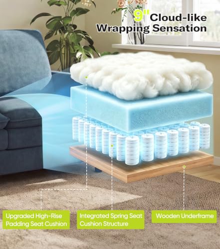 Image of Welzona 3-Layers Cloud Loveseat Sofa, 51 inch Small Couch, Teddy Small Sofa