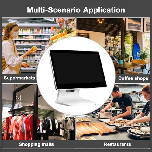 Image of Supermarket Touch Screen Cash Register, 15.6 inch LCD Touchscreen, Multi-Touch Screen Monitor, Store Checkout Device, Multi-Angle Adjustable