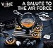 Airforce Whiskey Decanter Set with 4 Liquor Glasses Air Force Whisky Decanter & Glass Set with Wood Base & 9 Whiskey Stones - US Airforce Gift for Men - Globe Bourbon & Scotch Gifts for Dad, HIm Men