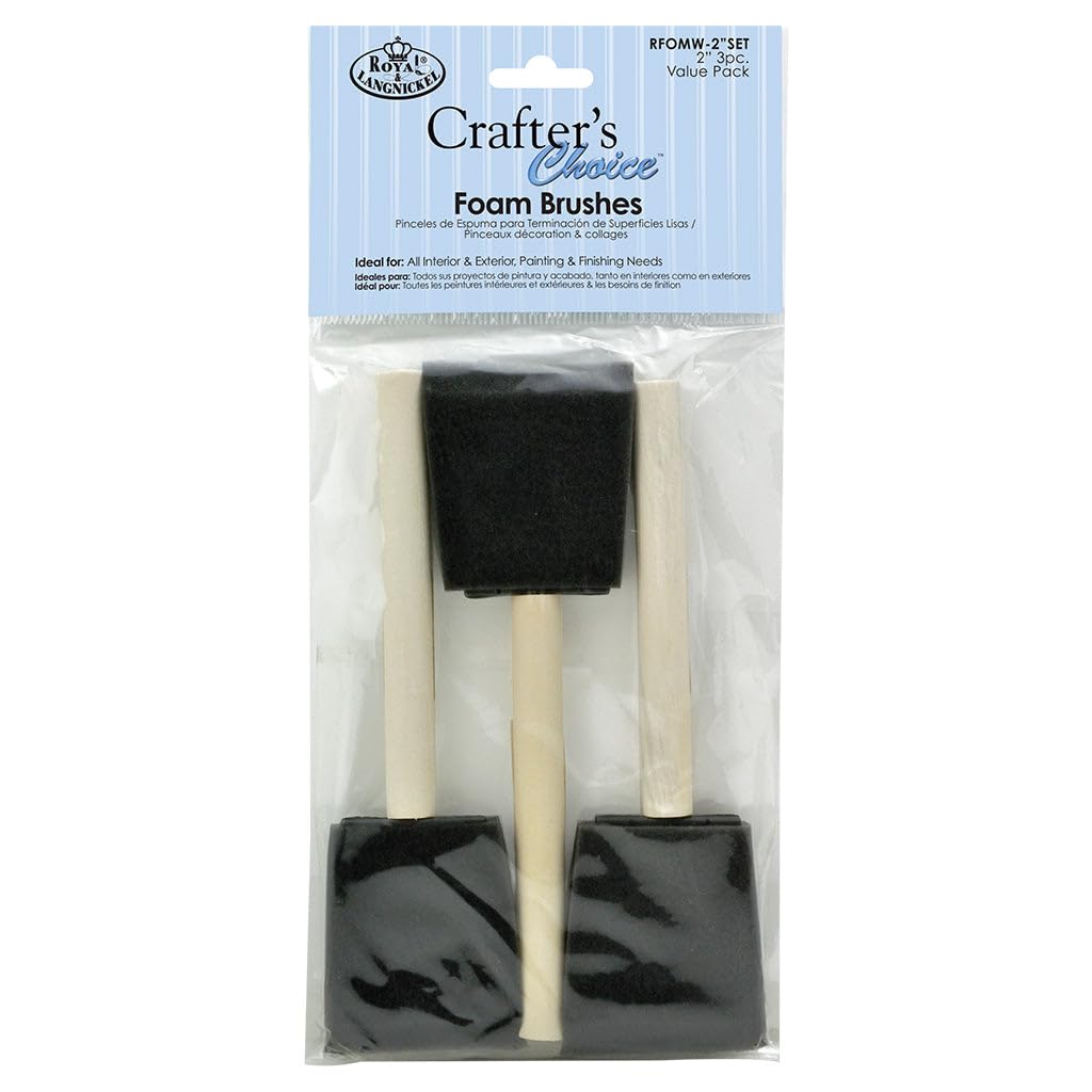 Royal & Langnickel Various Foam Brushes, Wood,