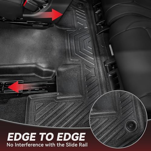 Image of YITAMOTOR Floor Mats for Jeep Grand Cherokee L 2026-2021 (ONLY 6-Seater) | 2nd Row Bucket Seat, All Weather Custom Fit TPE Rubber Car Floor Mats with Cargo Liner, Limited Automotive Accessories, Black