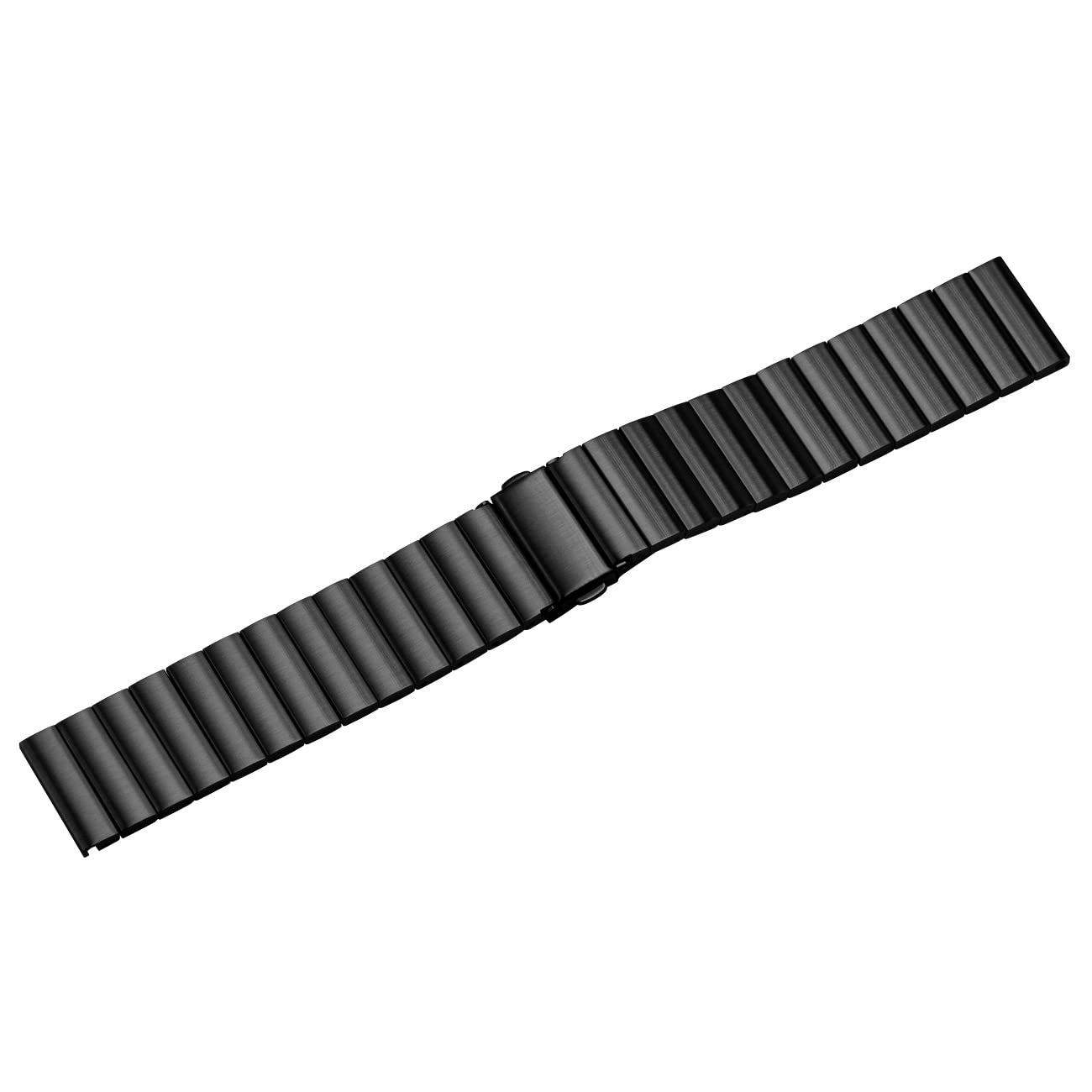 SINAIKE Slim Solid Brushed Matte Finish Stainless Steel Quick Release Watch Band Strap for Men Women 18mm Black Folding Buckle