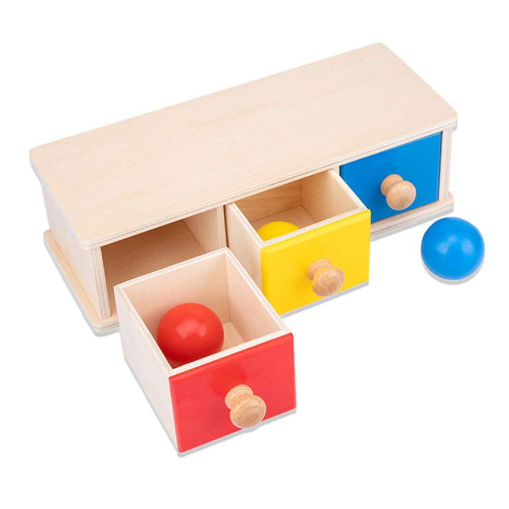 Giocattolo Didattico Cassetto a Sfere Rotonde a 3 Cassetti 1 Pezzo | Aiuto Didattico Precoce, 0-3 Anni, Educazione Genitore-Figlio, Giocattolo Educativo per L’Apprendimento Iniziale
