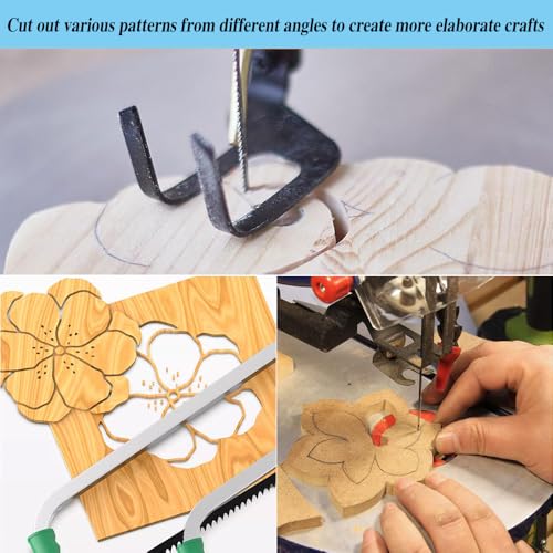RHQFDM 24 Stücke Dekupiersägeblatt 133mm,Dekupiersägeblätter mit Stift,10/15/18/24 Feinschnitt Laubsägeblätter Set,für Dekupiersägen,Elektrowerkzeug Zubehör Holzbearbeitung﻿