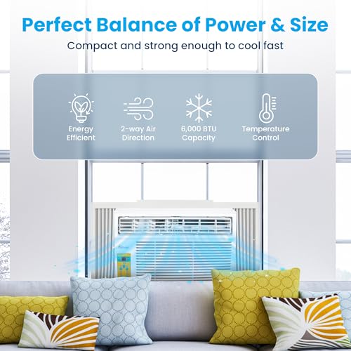 Senville 6,000 BTU Window Air Conditioner, Cools Up to 250 Sq. Ft., Easy to Use, Washable Filter - Image 4