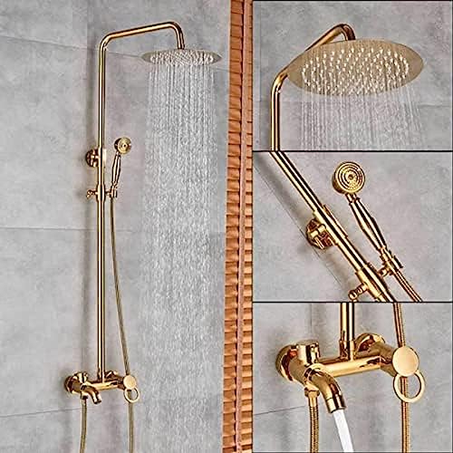 Ensemble de douche de baignoire doré anti-calcaire à jet cascade