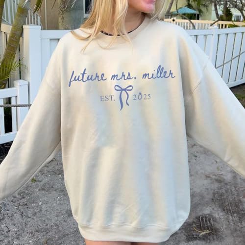 Image of Future Mrs. Engagement Shirt, Personalized Bride to Be T-Shirt with Custom Names and Date, Bridal Shower Gift Idea
