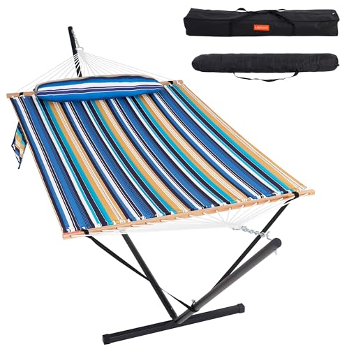 Image of Lazy Daze Double Hammock with Stand, Balance Straps & Carry Bag for Outside