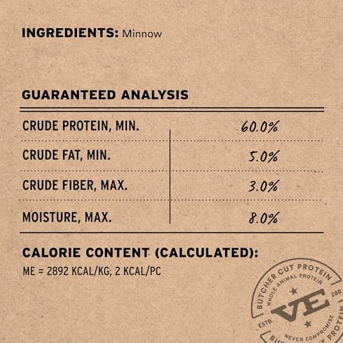 Image of Vital Essentials Freeze Dried Minnows Dog Treats | Single Ingredient | Premium Quality | Grain Free Treats for Dogs, 2.5 oz Bag