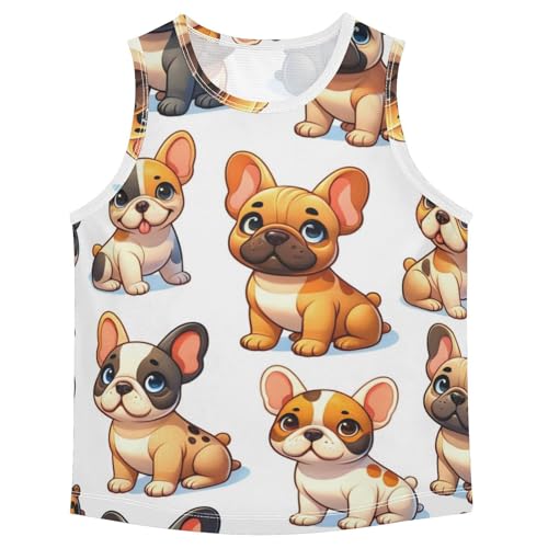 susiyo Cartoon Pug Dogs Boys Sleeveless Tank Top Girls Athletic T Shirt
