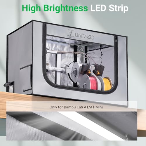 Image of Upgrade 3D Printer Enclosure with Ventilation Kit for Bambu lab A1 /A1 Mini Combo,Fireproof & Dustproof Constant Temperature Noise Reduction 3D Printer Cover with AMS LED Light-520 * 600 * 700mm