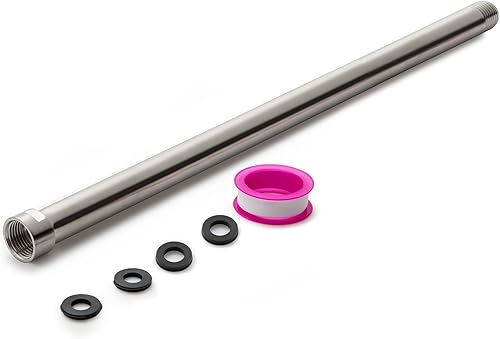 Miniatura 26 de OFFO Brazo de extensión de cabezal de ducha, extensión de brazo de ducha, extensor de cabezal de ducha hecho de acero inoxidable 304, extensión