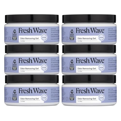 Image of Fresh Wave Lavender Odor Removing Gel, 7 oz., Pack of 6 - Safer Odor Absorbers for Home, Natural Plant-Based Odor Eliminator, Every 7 oz. lasts 15-30 Days, For Cooking, Trash & Pets