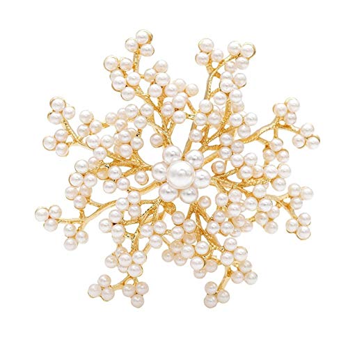 Broche fleur flocon de neige pour femme avec perles pour customiser une robe de mode