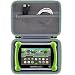co2CREA Hard Travel Case for Leapfrog Epic Academy Edition 7-Inch Touchscreen Kids Tablet, Black Case + Green Zipper