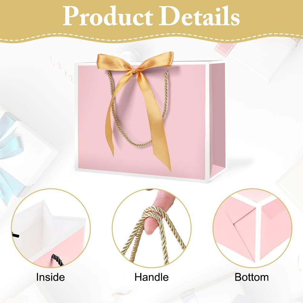 AMFUN 4 Pieces Birthday Gift Bags, Elegant Paper Gift Bags