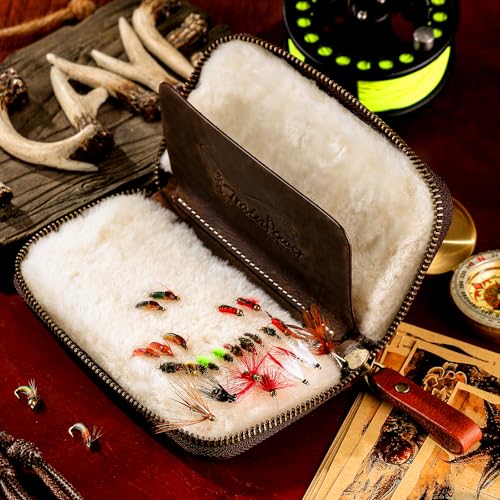 Leather Fly Fishing Wallet,Fly Boxes，Unique Fly Fishing Gift for Man dad Kids Husband Women4