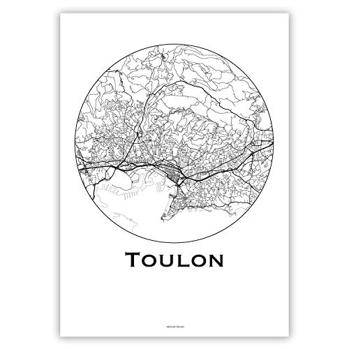 Poster de Toulon original idée cadeau souvenir de France affiche fait main A3