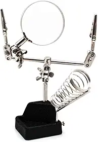 Lupa com Garras e Suporte de Ferro de Solda Eda Prateado