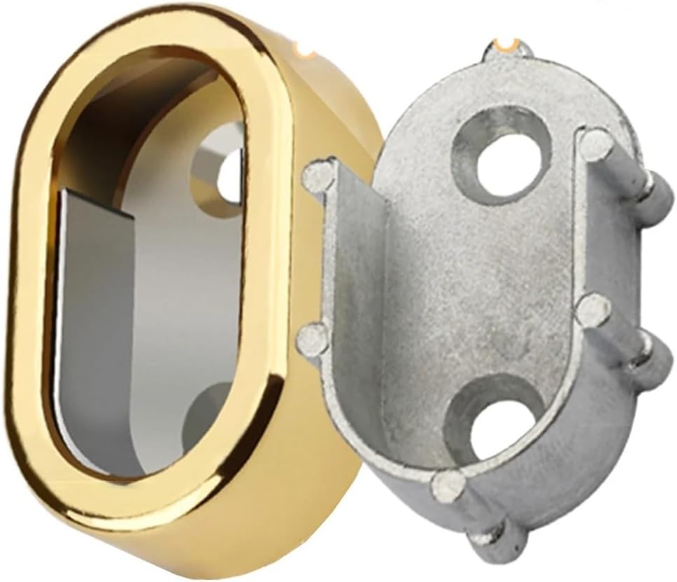 Sturdy 50Pcs Wardrobe Flange Bracket Holder Zinc Alloy Oval Closet Rod End Supports Furniture Hardware Accessories(Red Ancient)