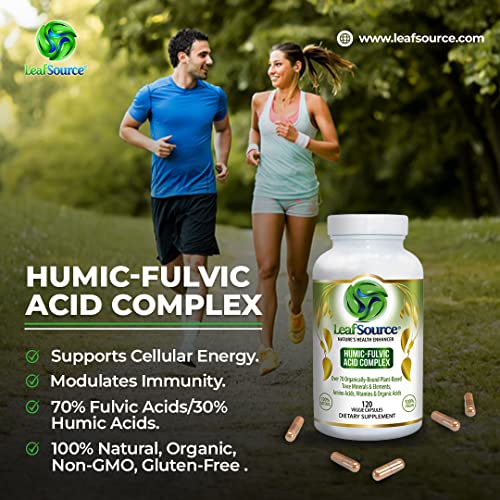 Leafsource Humic And Fulvic Acid 120 Vcap, Trace Minerals, More Natural Humic To Fulvic Acid Ratio Than Shilajit, Supports Energy, Immune, Gut Health, Joint Health, North American Harvested #TOP2
