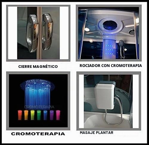 Cabina hidromasaje con bañera de baño 167 x 85 con sauna cromoterapia
