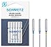 SCHMETZ Jean & Denim Sewing Machine Needles - Precision Needles for Heavy Fabric, Assorted Sizes, 5-Needle Cards, Pack of 5