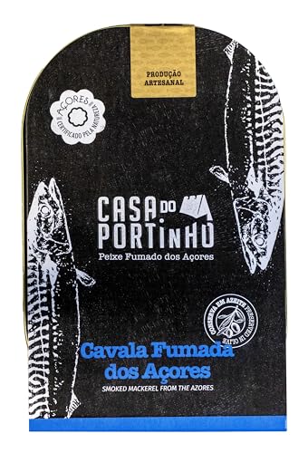 Casa do Portinho - Gourmet Canned Azorean Cold Smoked Mackerel fillet in Olive Oil/Filete De Caballa Ahumada en Frío de Las Azores en Aceite De Oliva - 219gr (Paquete de 3 latas)