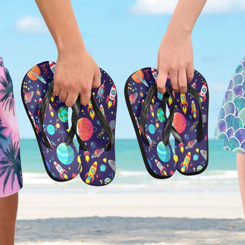 STAYTOP Space Planet Flip Flops Sandals of Men's & Women's,Sandals Beach Slippers Shower Slides4