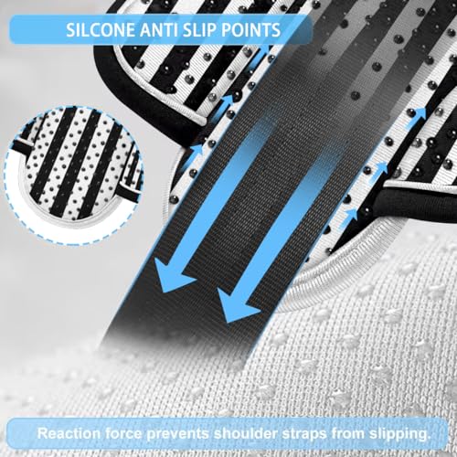 Image of ZINZ 2-Pack Universal Shoulder Pad with Ultra thick Cushion for Bag Luggage Bag Crossbody, Plus Long & Anti-Slip & Breathable,Black White-2Pack