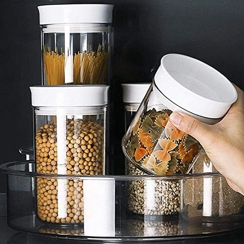 360° Rotation Lazy Susan Turntable Storage Box, Transparent Rotating Case, Food & Snack & Condiments Storage Organizer - (Color: Transparent)
