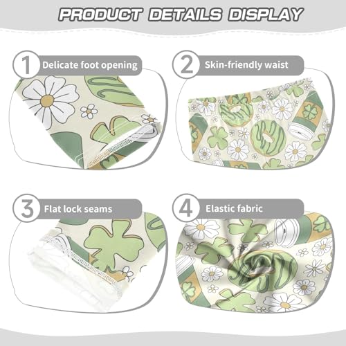 ZZKKO Girls Leggings Donut Shamrock Cookies Toddler Girls Clothes Leggings for Girls Toddler Girls Leggings 3-4T3